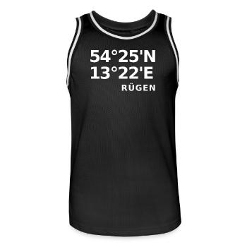 Rügen - Männer Basketball-Trikot - Schwarz/Weiß - Vorne - AI Model Male 185 dark (185cm)