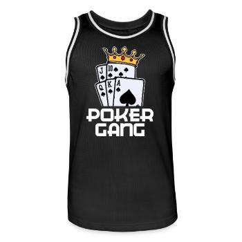 Poker Statement Jeu de cartes de casino Jeux d’argent - Maillot de basket Homme - noir/blanc - Devant - AI Model Male 185 dark (185cm)