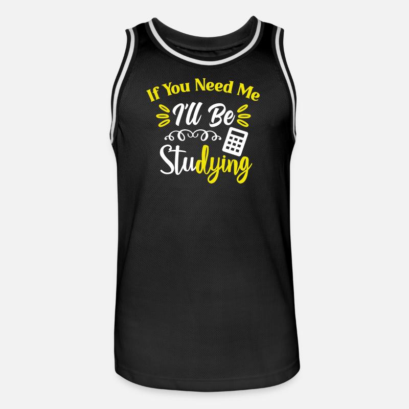 Studying Students Learning Practice Assignment Exams - Men's Basketball Jersey - black/white