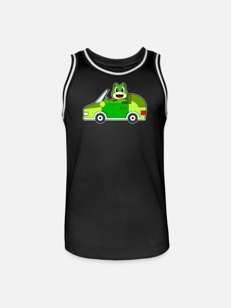 Frosch Auto - Männer Basketball-Trikot - Schwarz/Weiß