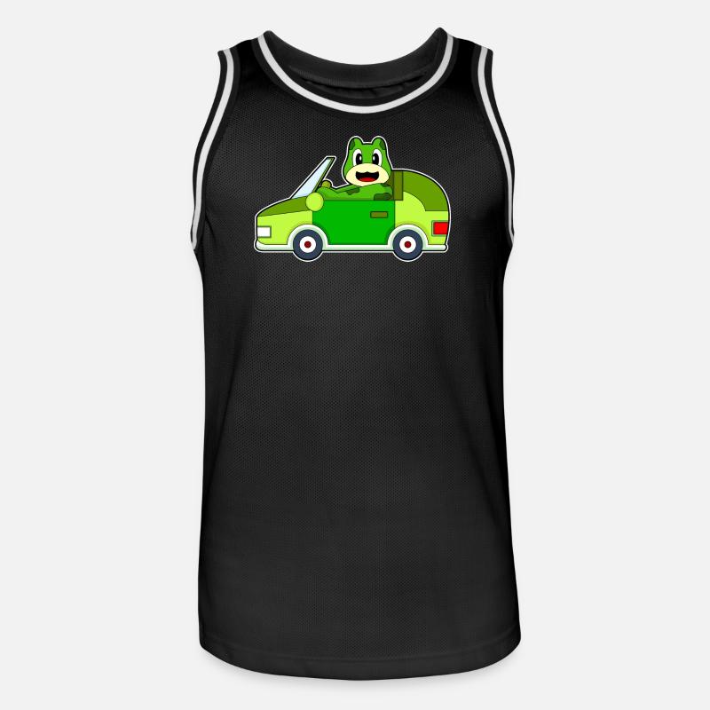 Voiture grenouille - Maillot de basket Homme - noir/blanc