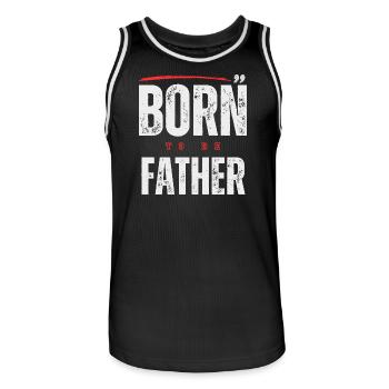 Hommage à la Paternité Puissante - Maillot de basket Homme - noir/blanc - Devant - AI Model Male 185 dark (185cm)