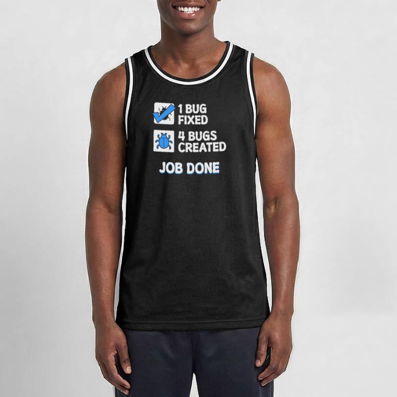 Bugfixing Developer Bugs Code Statement Informatik Männer Basketball-Trikot