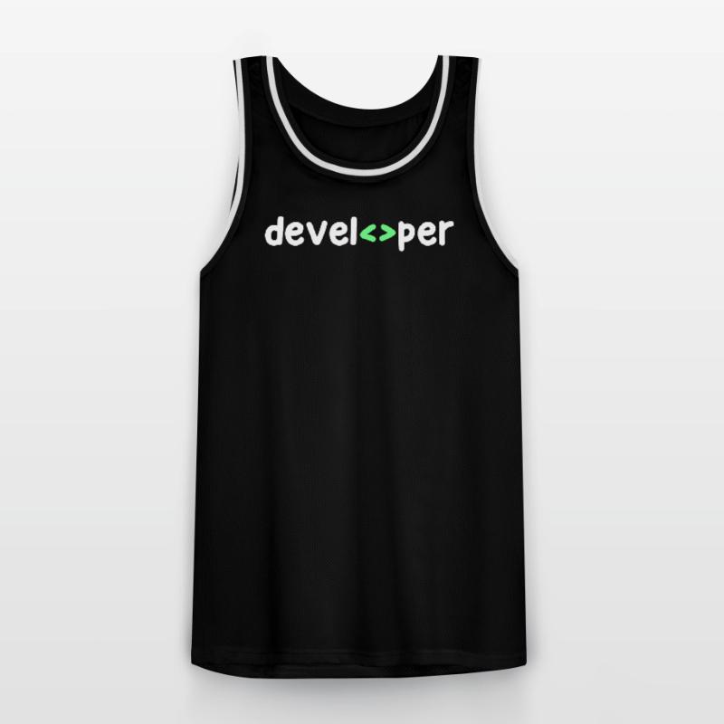 Developer Code Scripting Debug Informatik Geek Men's Basketball Jersey