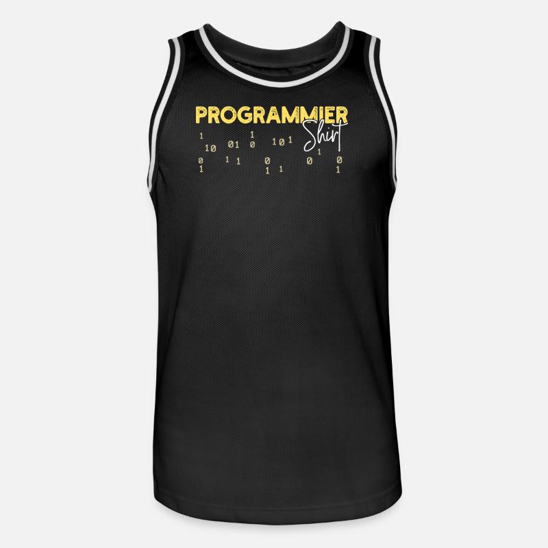 Developer Statement Coden Skripting Webentwickler - Männer Basketball-Trikot - Schwarz/Weiß