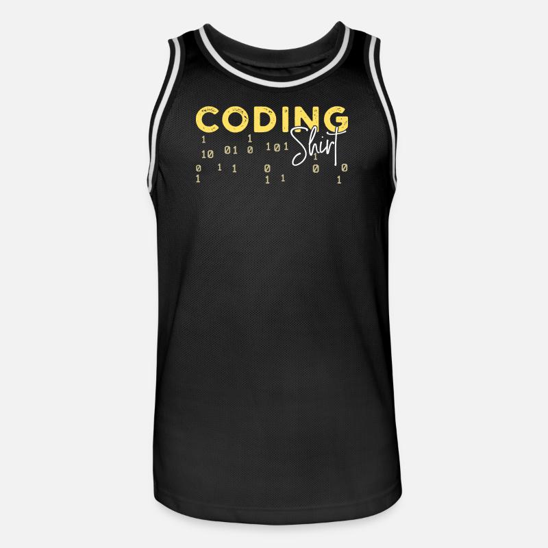 Coden Statement Developer Programmer Scripting - Men's Basketball Jersey - black/white