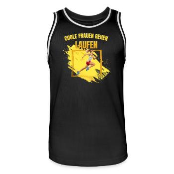 Coole Frauen gehen Laufen - Männer Basketball-Trikot - Schwarz/Weiß - Vorne - AI Model Male 185 dark (185cm)