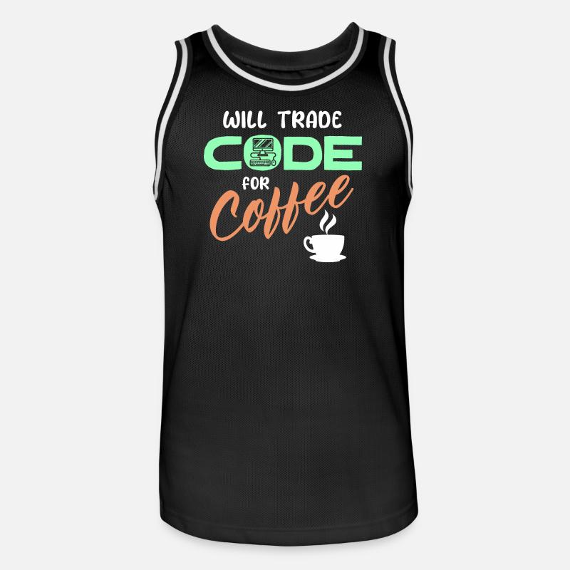 Programmer Developer Code Statement Computer - Men's Basketball Jersey - black/white