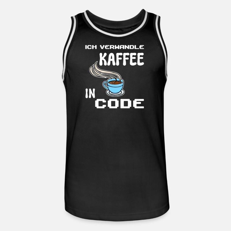 Developer Computerfreak Statement Coden Skripting - Männer Basketball-Trikot - Schwarz/Weiß