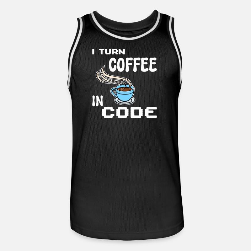 Developer Computerfreak Statement Programmierer - Männer Basketball-Trikot - Schwarz/Weiß