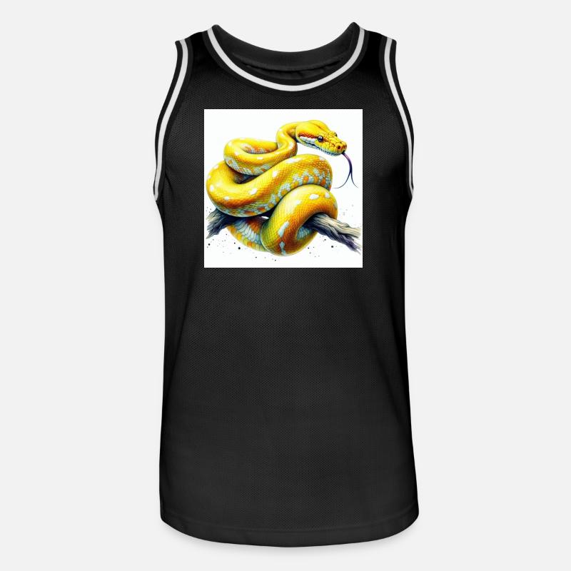 Gelbe Python - Männer Basketball-Trikot - Schwarz/Weiß