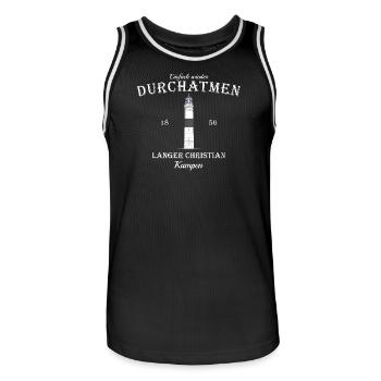 Sylt, Kampen, phare langer Christian - Maillot de basket Homme - noir/blanc - Devant - AI Model Male 185 dark (185cm)