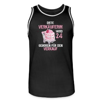 Verkäuferin 24 Geburtstag Verkaufen Beruf Spruch - Männer Basketball-Trikot - Schwarz/Weiß - Vorne - AI Model Male 185 dark (185cm)