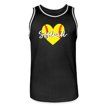 Softball Herz - Männer Basketball-Trikot - Schwarz/Weiß - Vorne - AI Model Male 185 dark (185cm)