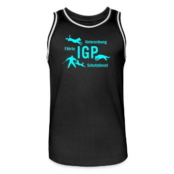 IGP Hundesport - tuerkis - Männer Basketball-Trikot - Schwarz/Weiß - Vorne - AI Model Male 185 dark (185cm)