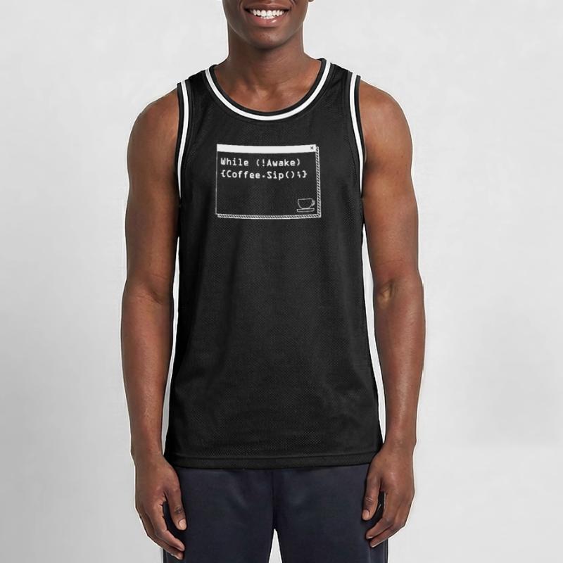 Programmers generate code from coffee Men's Basketball Jersey