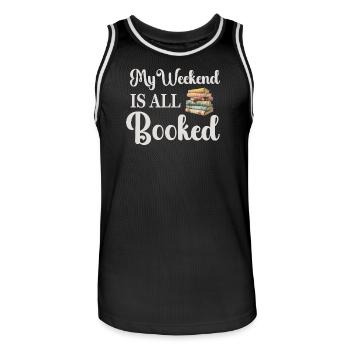 Bücher Lesen Bücherwurm - Männer Basketball-Trikot - Schwarz/Weiß - Vorne - AI Model Male 185 dark (185cm)