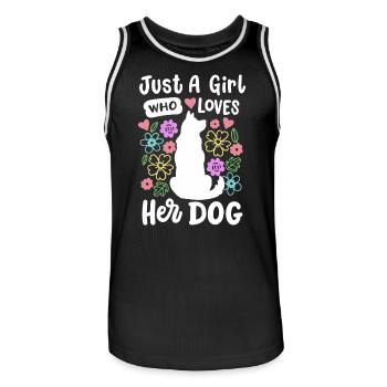 Hundeliebhaber Hundebesitzer - Männer Basketball-Trikot - Schwarz/Weiß - Vorne - AI Model Male 185 dark (185cm)