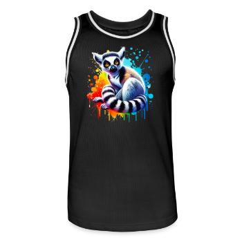 Lemur - Männer Basketball-Trikot - Schwarz/Weiß - Vorne - AI Model Male 185 dark (185cm)
