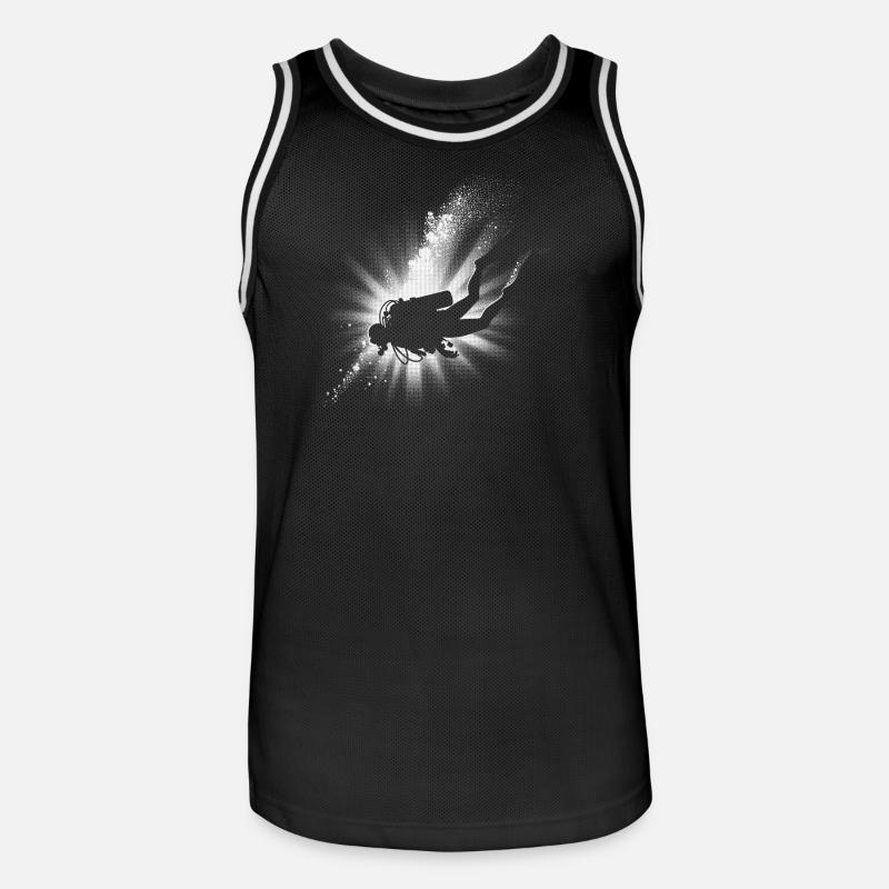 Plongée Light Beam Silhouette Design - Maillot de basket Homme - noir/blanc