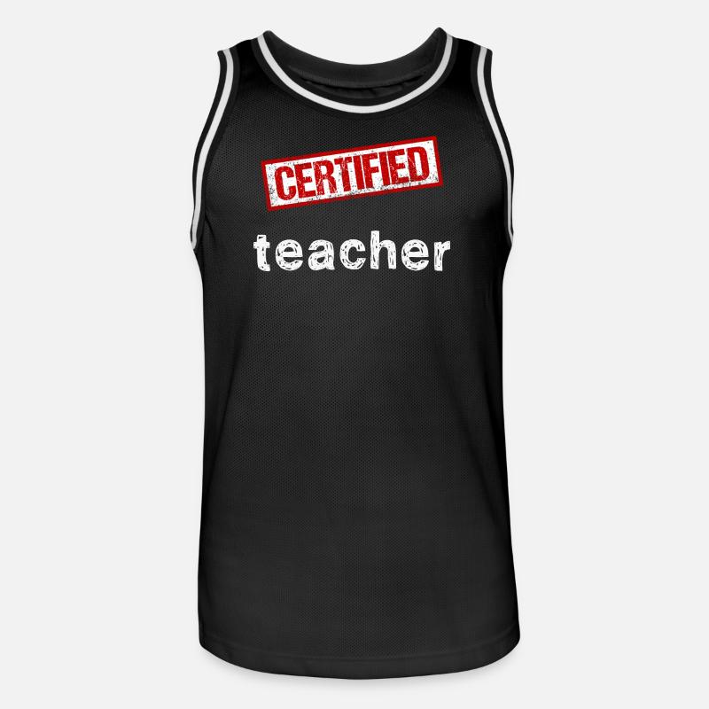 Enseignant certifié - Graphismes estampés - Maillot de basket Homme - noir/blanc