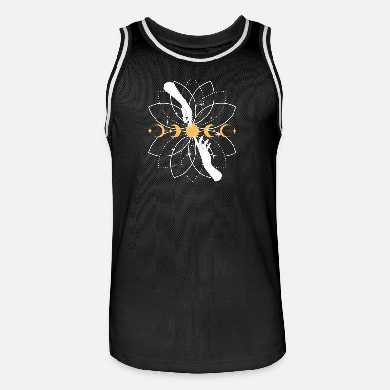 Mandala de Koi Céleste - Maillot de basket Homme - noir/blanc