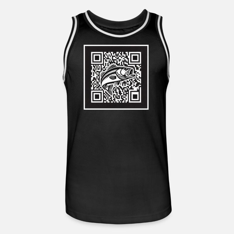Barsch QR Code Design - Männer Basketball-Trikot - Schwarz/Weiß