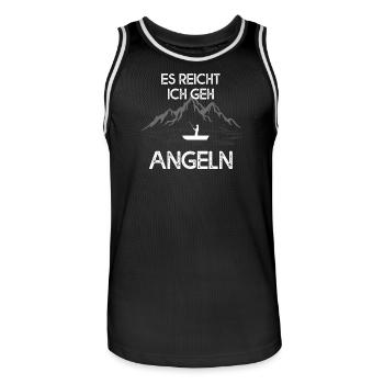 Es reicht, ich geh Angeln - Männer Basketball-Trikot - Schwarz/Weiß - Vorne - AI Model Male 185 dark (185cm)