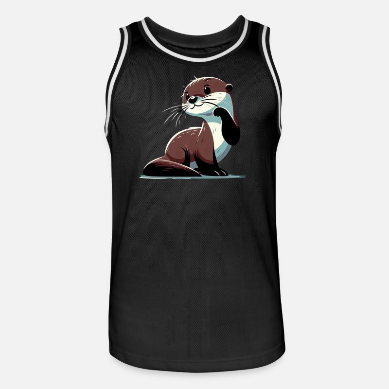 Otter - Männer Basketball-Trikot - Schwarz/Weiß