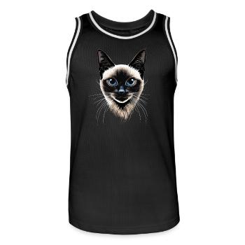 Siamkatze Siam Katze Siamese Cat Siamesen Katzen - Männer Basketball-Trikot - Schwarz/Weiß - Vorne - AI Model Male 185 dark (185cm)