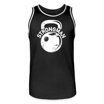 Kettlebell Strongman Fitness Poids Icône Icône - Maillot de basket Homme - noir/blanc - Devant - AI Model Male 185 dark (185cm)