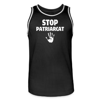 Stop patriarchy, women's rights - Men's Basketball Jersey - black/white - Front - AI Model Male 185 dark (185cm)