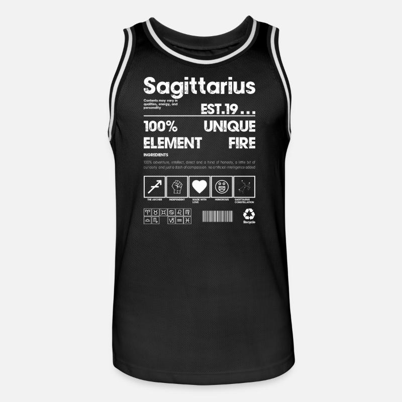 Schütze Sternzeichen Emblem Einzigartig - Männer Basketball-Trikot - Schwarz/Weiß