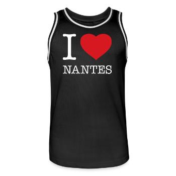 J’AIME NANTES France - Maillot de basket Homme - noir/blanc - Devant - AI Model Male 185 dark (185cm)
