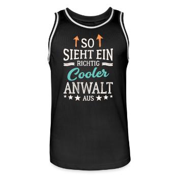 So sieht ein richtig cooler Anwalt aus Jurist - Männer Basketball-Trikot - Schwarz/Weiß - Vorne - AI Model Male 185 dark (185cm)