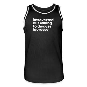 Lacrosse - Men's Basketball Jersey - black/white - Front - AI Model Male 185 dark (185cm)