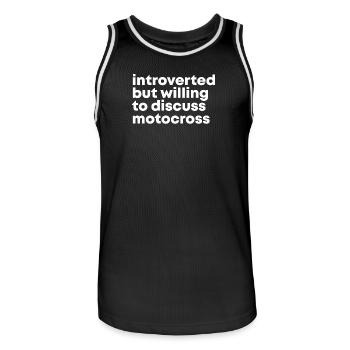 motocross - Maillot de basket Homme - noir/blanc - Devant - AI Model Male 185 dark (185cm)