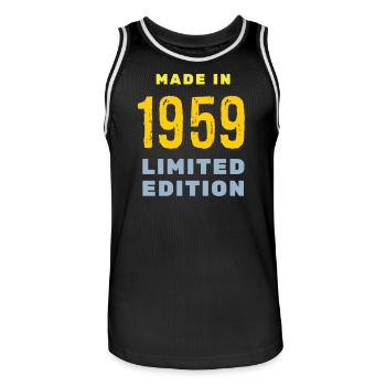 1959 - Maillot de basket Homme - noir/blanc - Devant - AI Model Male 185 dark (185cm)