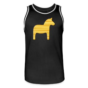 Dala Horse Stripes Sweden Scandinavian Xmas - Men's Basketball Jersey - black/white - Front - AI Model Male 185 dark (185cm)