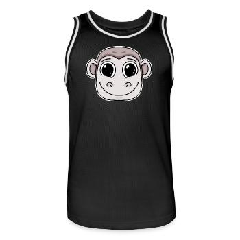Monkey Head Animal - Men's Basketball Jersey - black/white - Front - AI Model Male 185 dark (185cm)