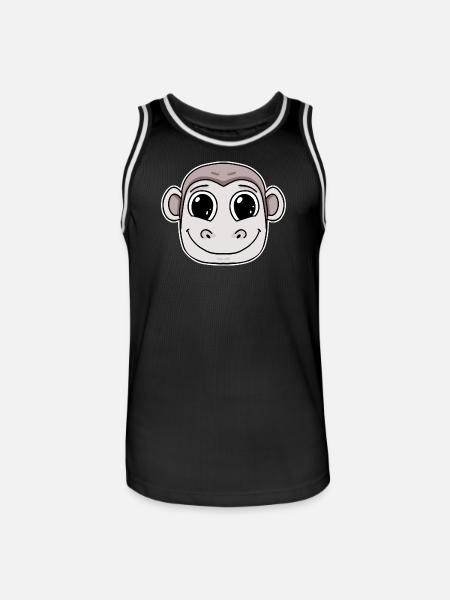 Monkey Head Animal - Men's Basketball Jersey - black/white