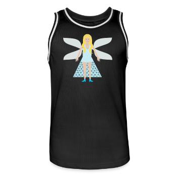 Winter Snowflake Fantasy Art Fairy - Men's Basketball Jersey - black/white - Front - AI Model Male 185 dark (185cm)