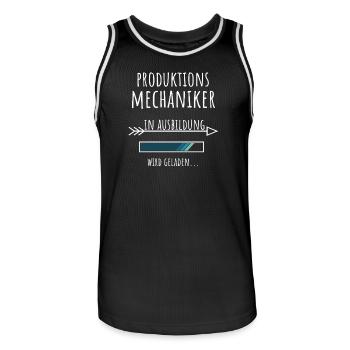 Produktionsmechaniker Ausbildung Beruf Geschenk - Männer Basketball-Trikot - Schwarz/Weiß - Vorne - AI Model Male 185 dark (185cm)