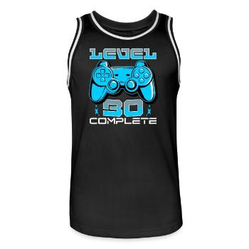 Manette de jeu complète de niveau 30 - Maillot de basket Homme - noir/blanc - Devant - AI Model Male 185 dark (185cm)