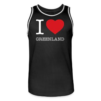 J’AIME LE GROENLAND Grönland - Maillot de basket Homme - noir/blanc - Devant - AI Model Male 185 dark (185cm)
