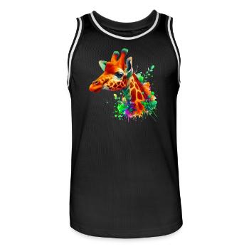 Giraffe - Männer Basketball-Trikot - Schwarz/Weiß - Vorne - AI Model Male 185 dark (185cm)