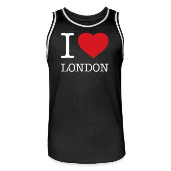 J’ADORE LONDRES - Maillot de basket Homme - noir/blanc - Devant - AI Model Male 185 dark (185cm)
