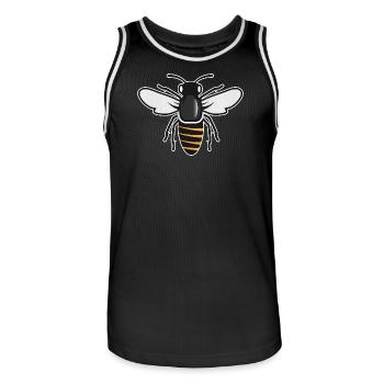 Stilisierte Biene - Insektenmotiv im Patch-Stil - Männer Basketball-Trikot - Schwarz/Weiß - Vorne - AI Model Male 185 dark (185cm)
