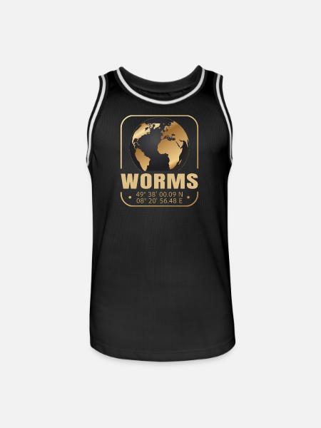 Worms - Männer Basketball-Trikot - Schwarz/Weiß