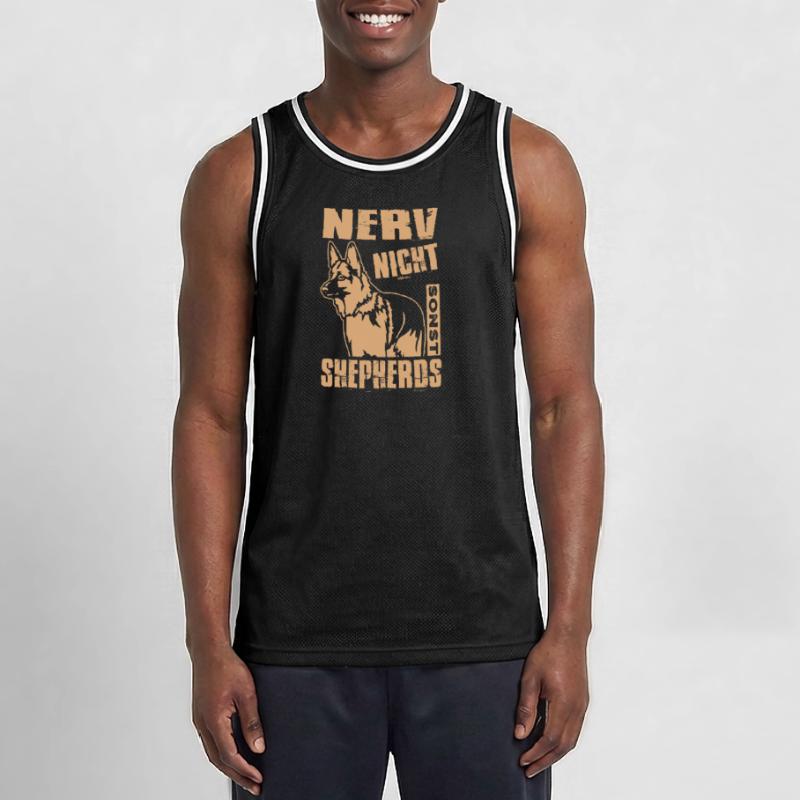 Schäferhund Geschenke Hund Herrchen Gassi Männer Basketball-Trikot